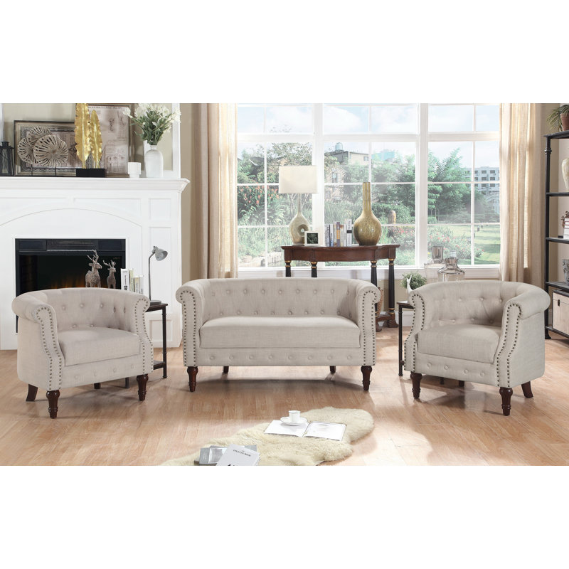 Alcott Hill® Kelty 3 Piece Standard Living Room Set & Reviews Wayfair